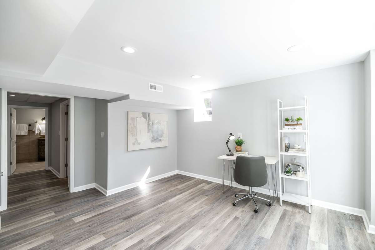 Here you can see this space is conveniently located near the basement level bathroom.