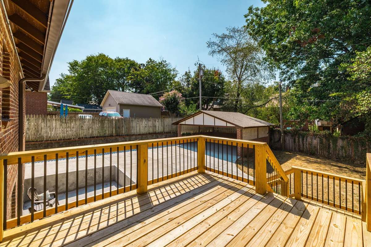 The fenced backyard adds great privacy