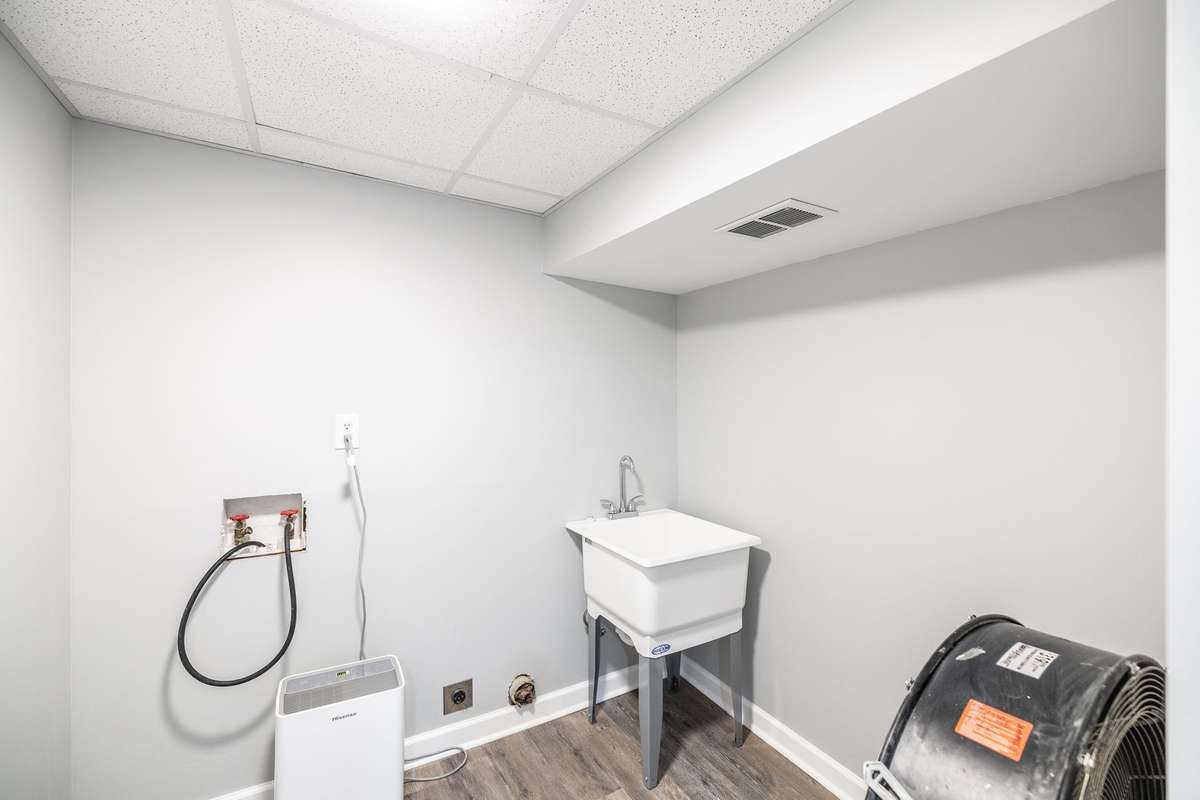 Roomy enough for all your laundry needs, just add additional shelving for added convenience and organization