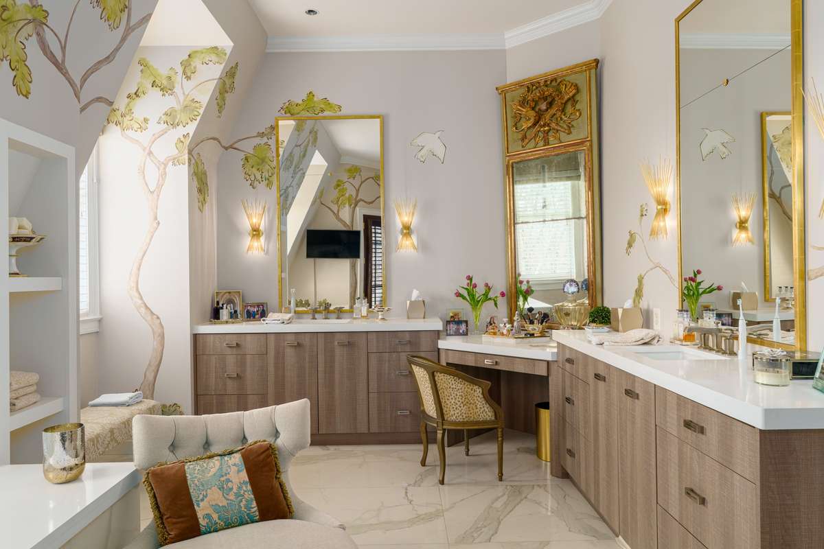 Primary bath - separate vanities with dressing table