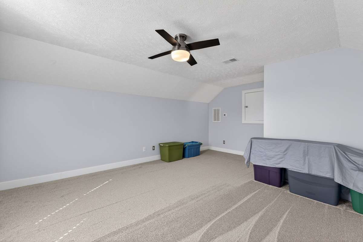 Bonus room on the upper level could work as a home office, playroom, or guest space depending on what life throws at you.
