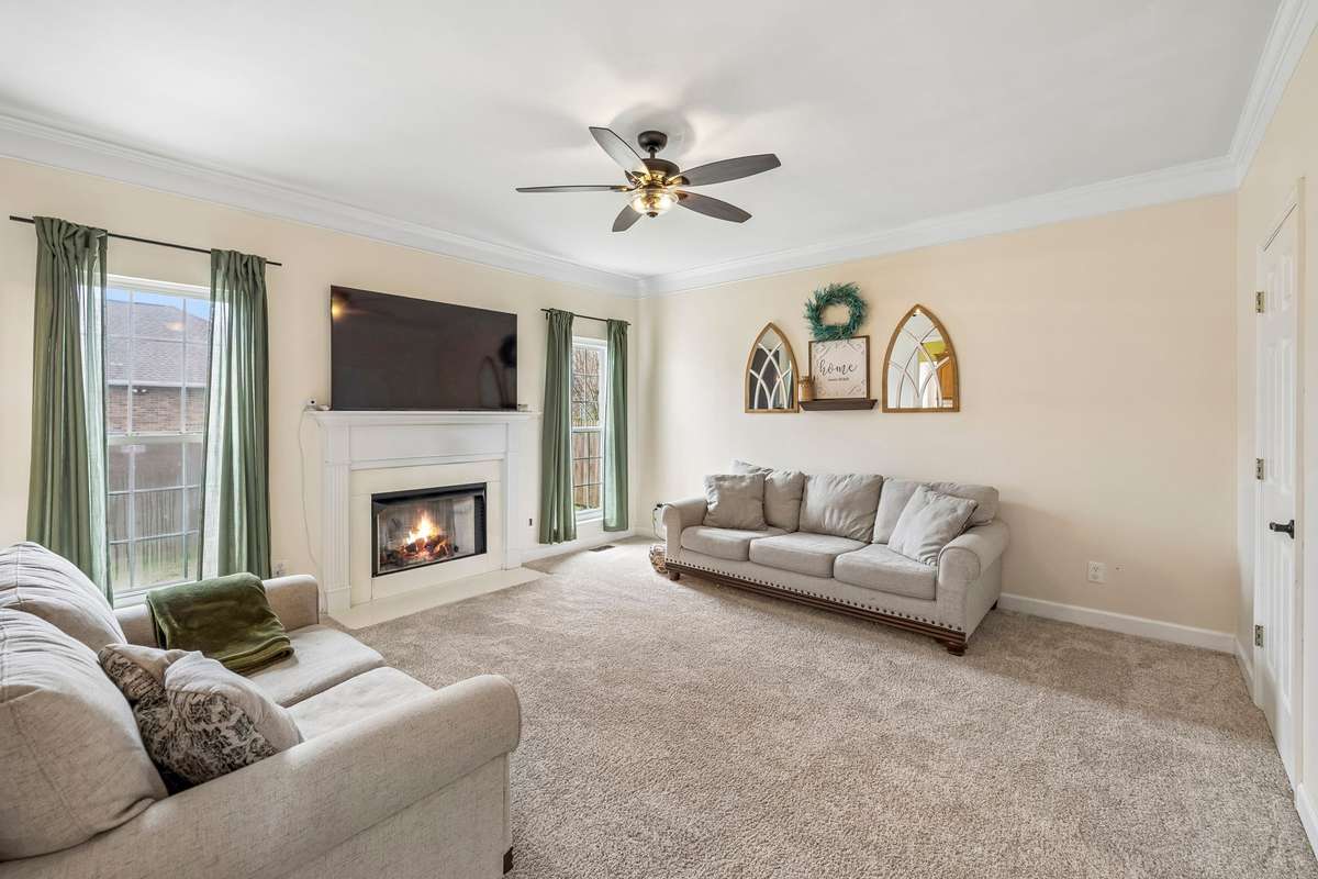 The family room has an open connection to the kitchen area, creating a great space for relaxing or gathering with family and friends! 1407 Ottawa Place, Murfreesboro, TN 37129