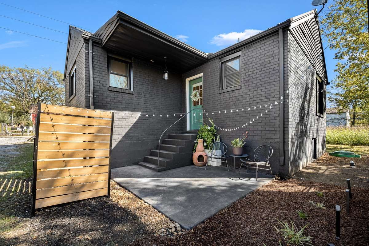 Outside, you have this great patio space.