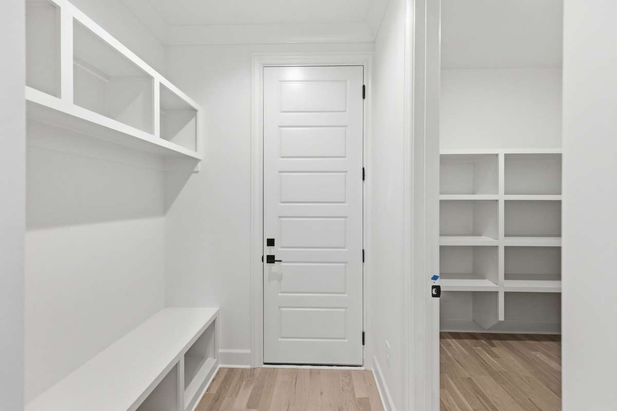 Entering in from the garage to drop your bags or unload your groceries right into the panty