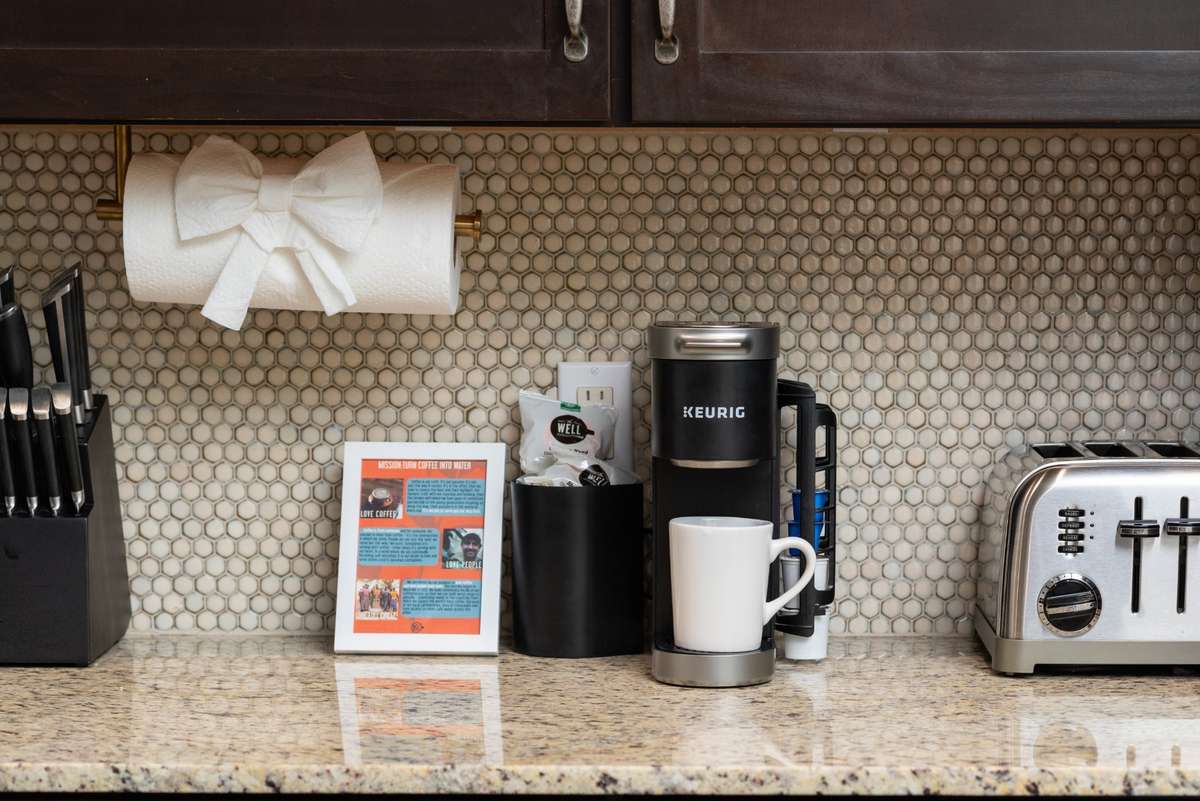 Your coffee bar is ready for you and your guests.