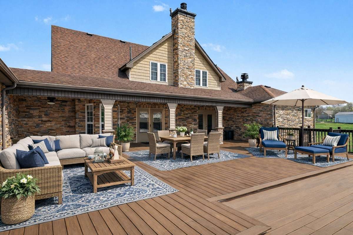 This expansive, oversized deck offers exceptional space for hosting family gatherings, summer cookouts, and weekend grill-outs. *Virtually Staged