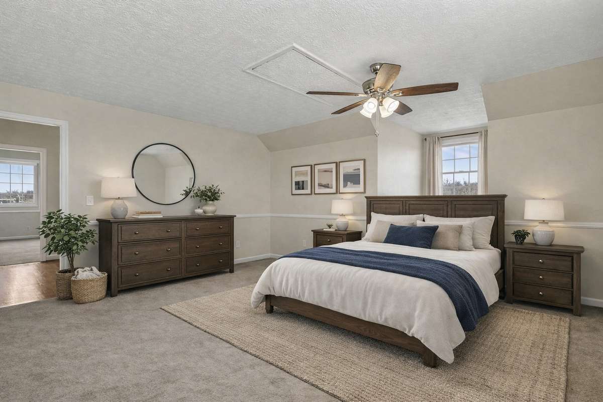 Spacious Third Bedroom Mirroring The Size Of Bedroom Two Offering Plenty Of Space And Natural Light With Ample Closet Storage *Virtually Staged