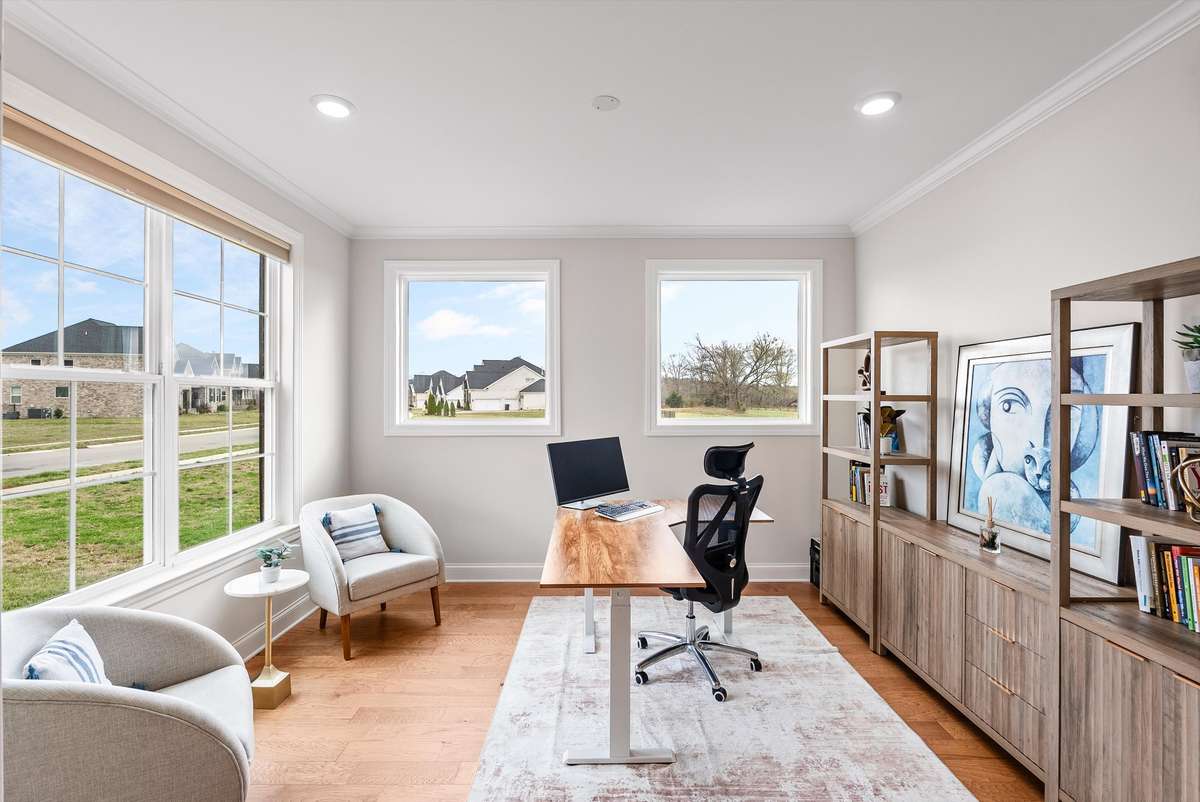 Downstairs formal office, overlooking the front of the home.