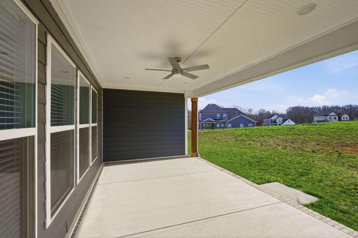 Back yard covered porch