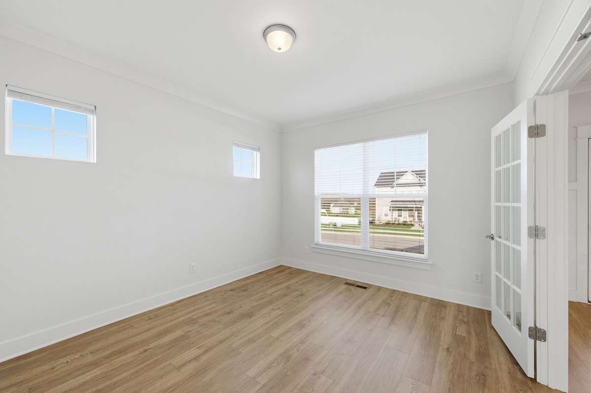 Main level office with French doors
