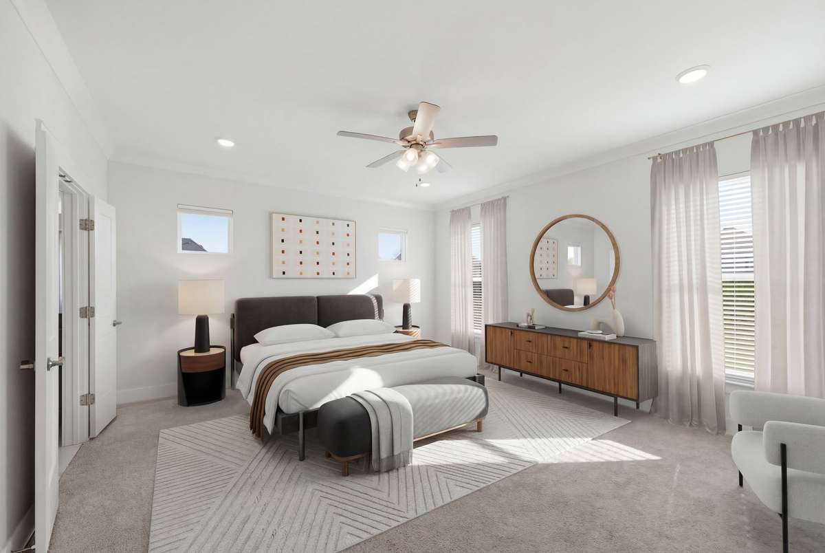 Virtually Staged Primary Bedroom