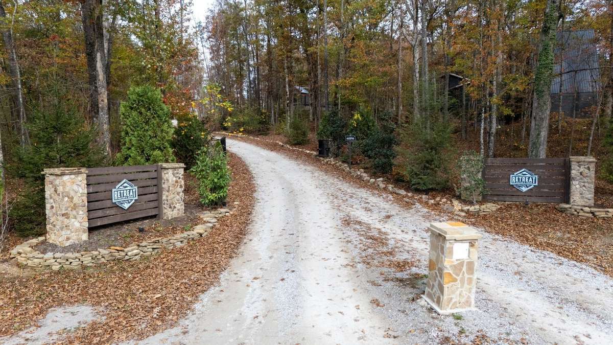 One of two gated entrances to the Retreat at Water's Edge