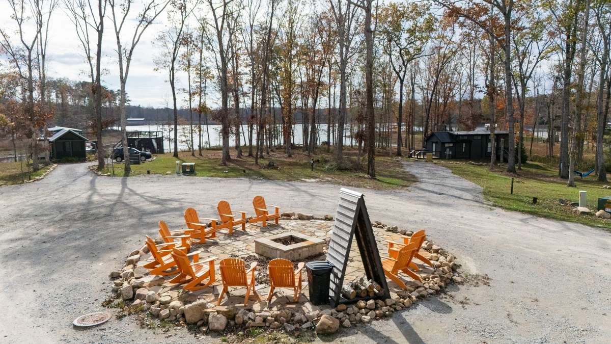 The Retreat at Water's Edge has beautiful amenities including several communal fire pits