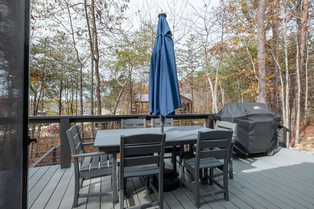 This deck offers breathtaking views of the natural surroundings of the house and has unobstructed views of the lake!