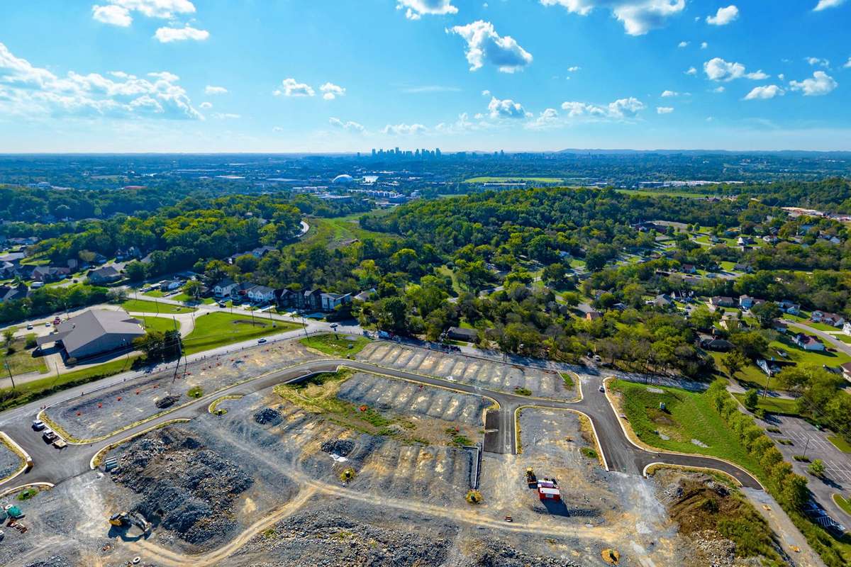 Aerial view of Stokers Village- we are located in the up and coming River District area in North Nashville!