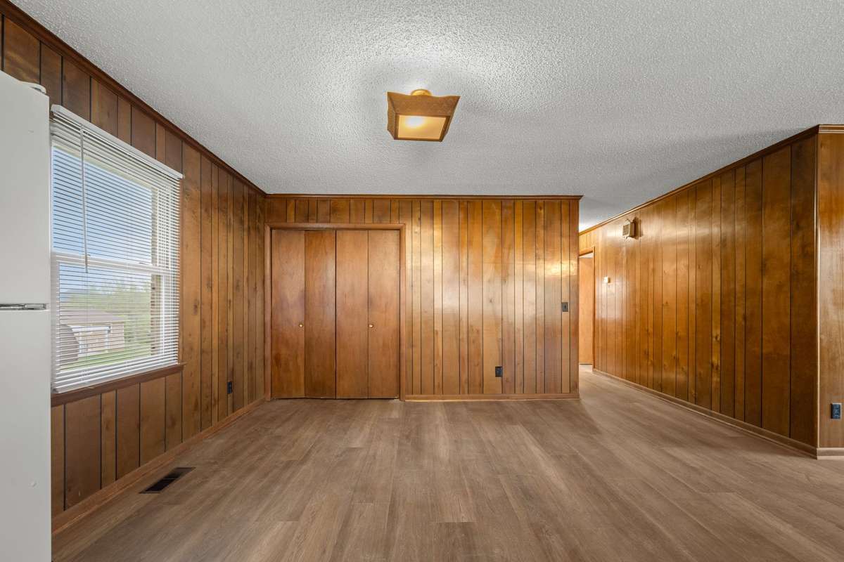 View from kitchen to dining area