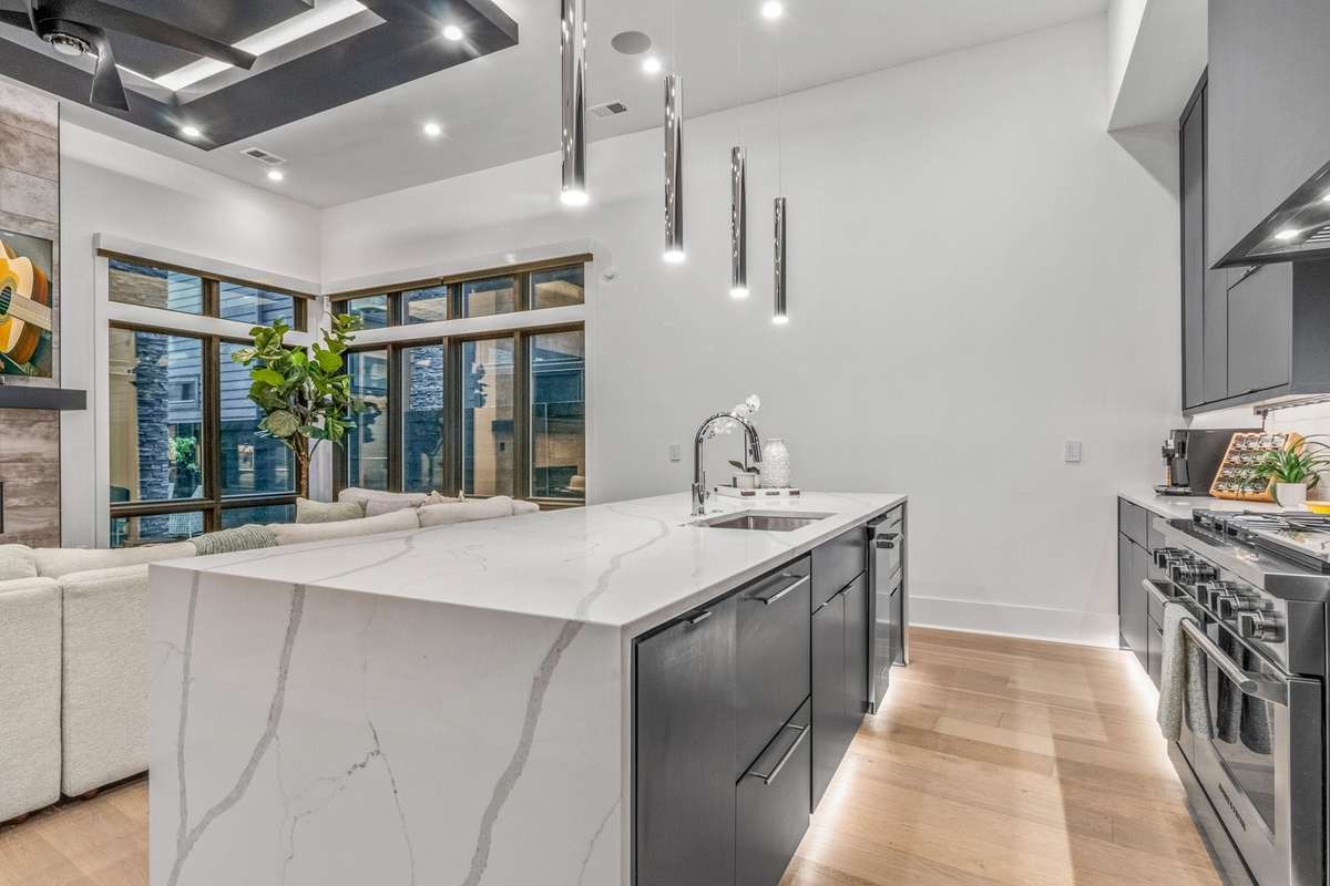Dual dishwashers and built in microwave.