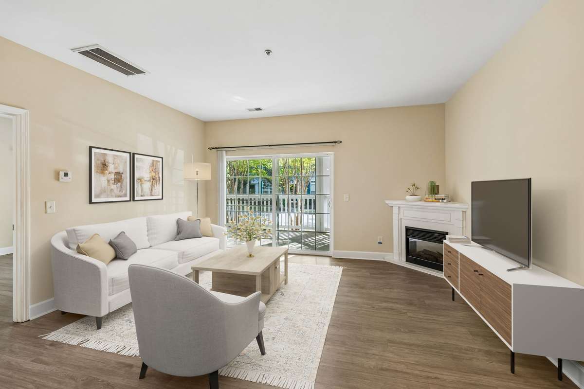 Living room virtually staged