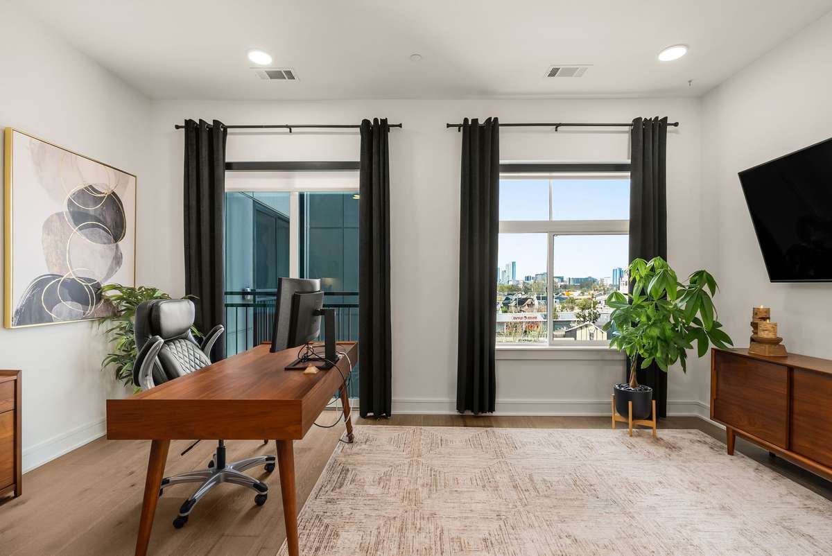 Oversize windows, roller shades too