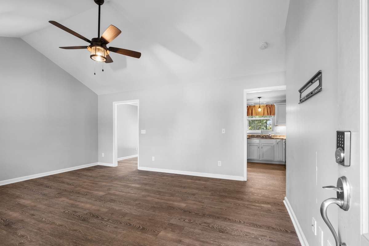 Main living area featuring natural light