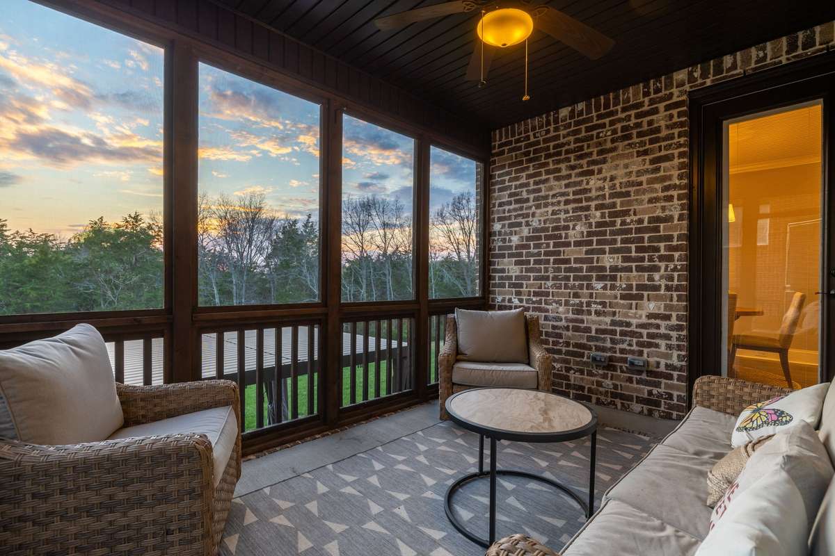Screened in patio.