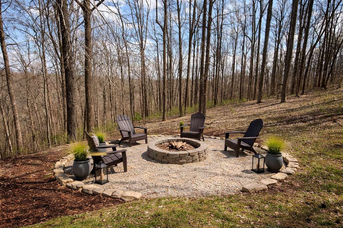 Back Yard With Firepit Image (This photo has been virtually enhanced)