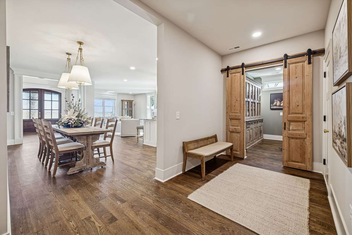 Behind the double antique door offer pantry, with access to root cellar.