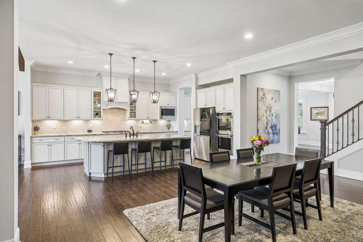 Great use of space with additional storage located in the cabinets under the bar in the island.