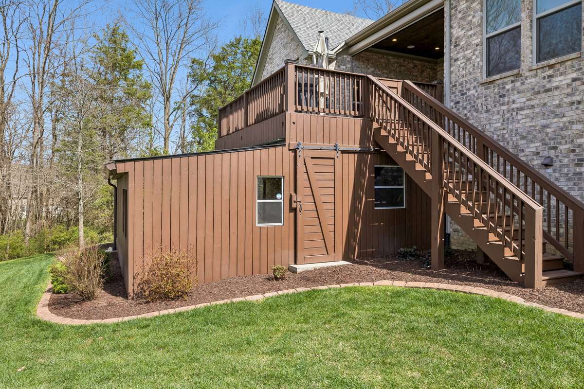 The storage building below the deck is an added bonus and can be accessed on both sides.