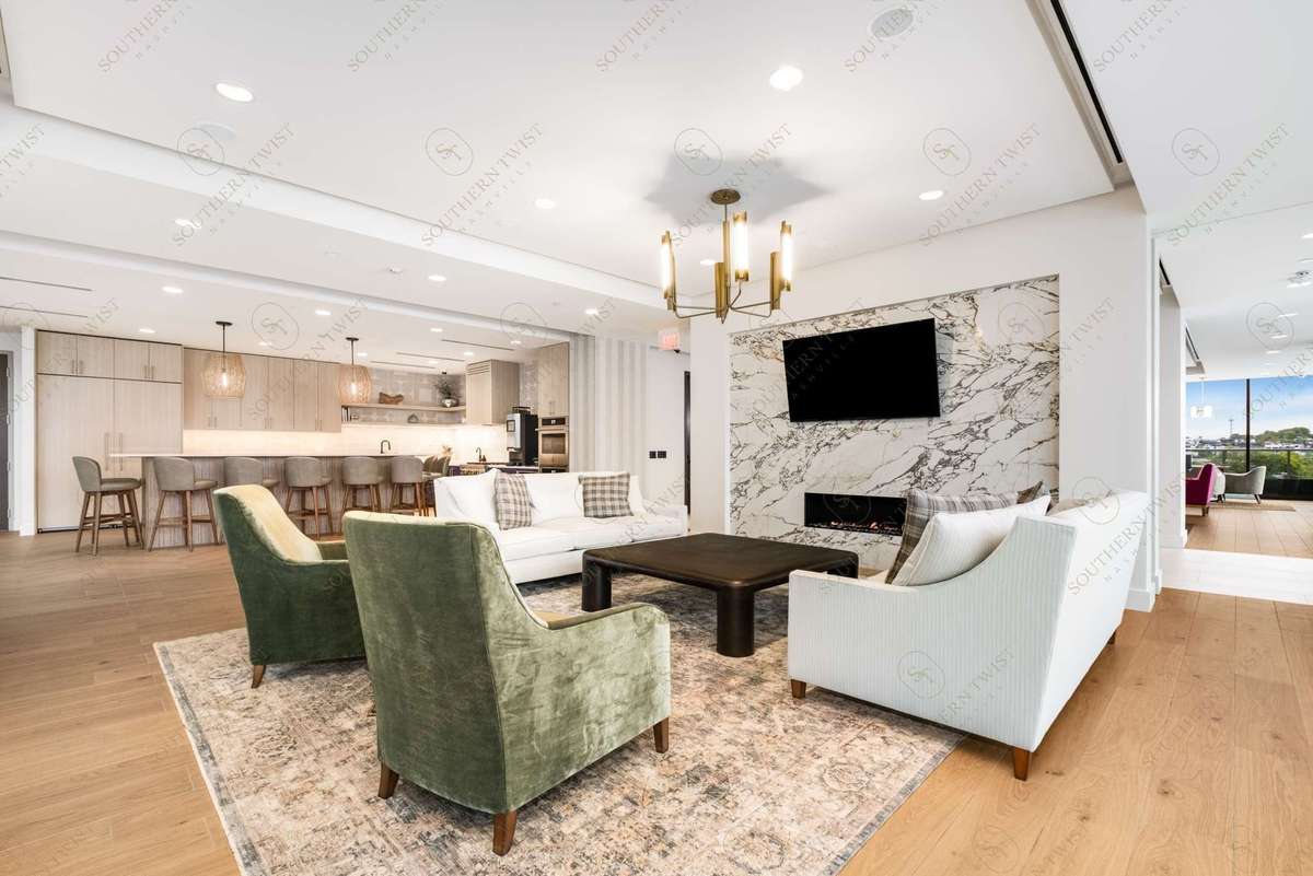 Quiet side of the lounge offers a more gathering spaces away for bar area with coffee service at any hour.