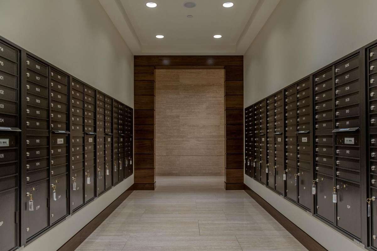 Mail room off entry elevator lobby