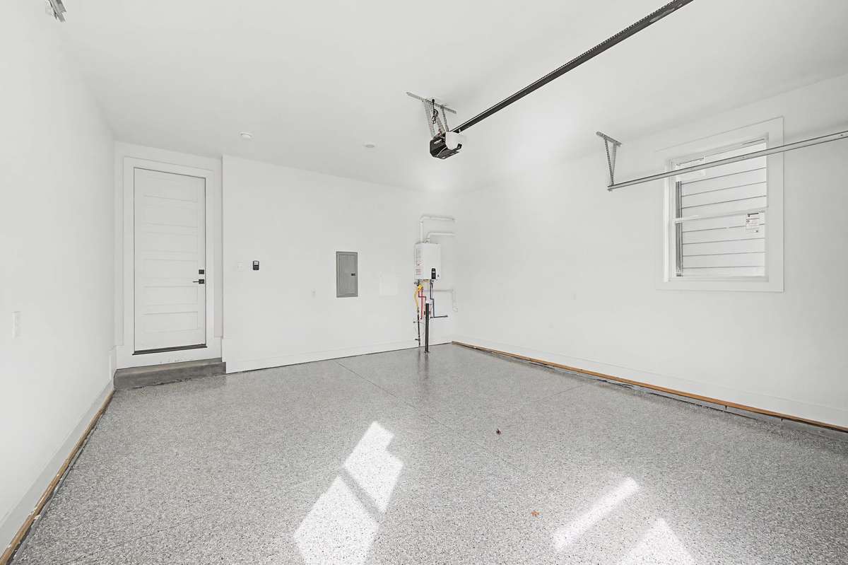 2 car attached epoxy finished floor garage