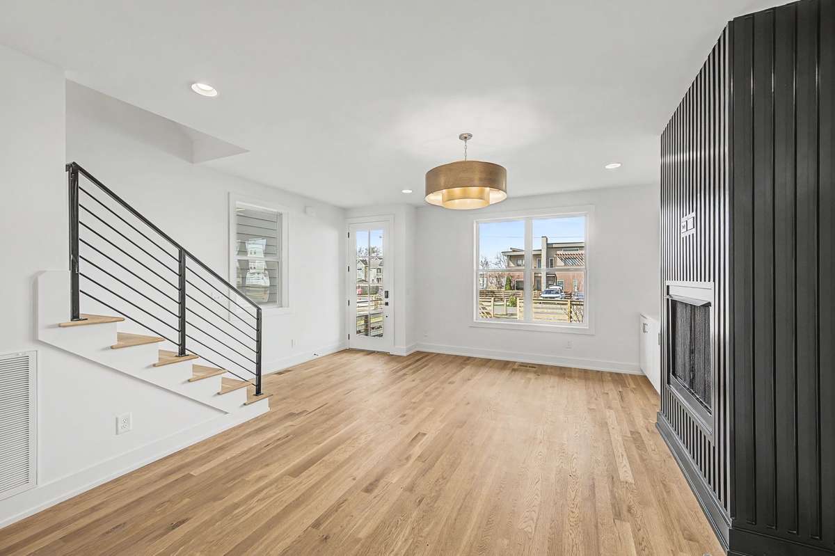 Gas fireplace and plenty of windows