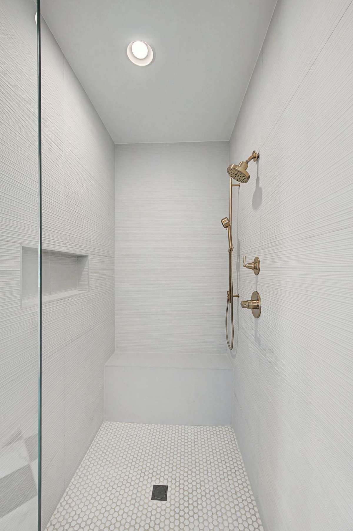 Primary Shower with bench and niche