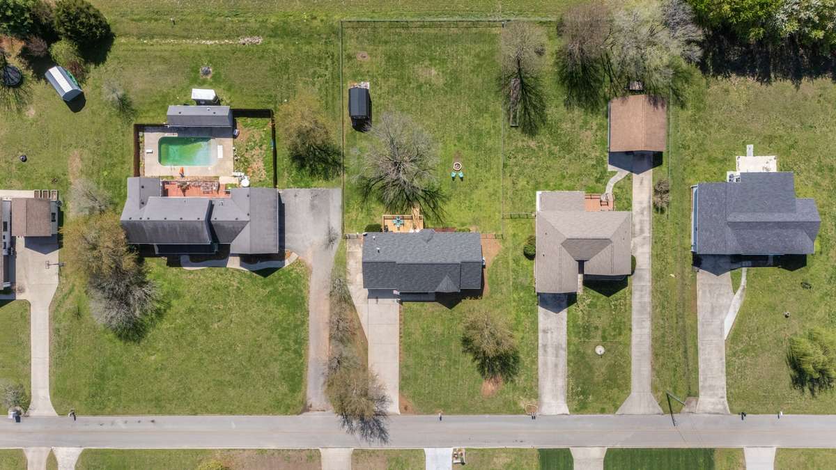 aerial view above home
