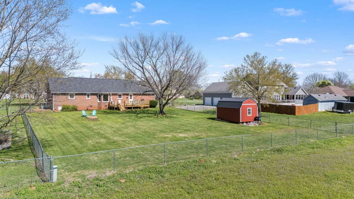 Back yard is fenced