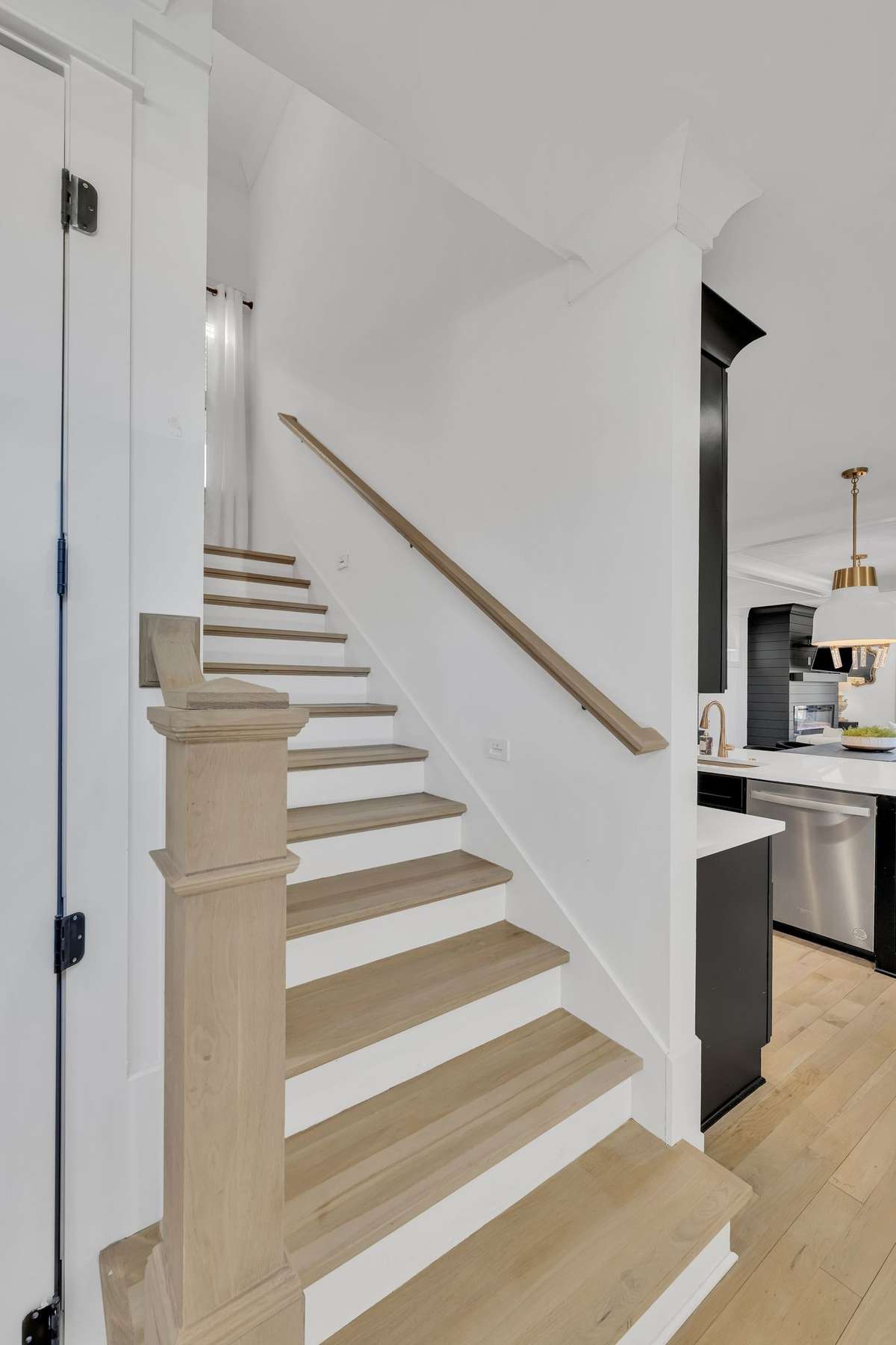 Stairwell has automatic lighting