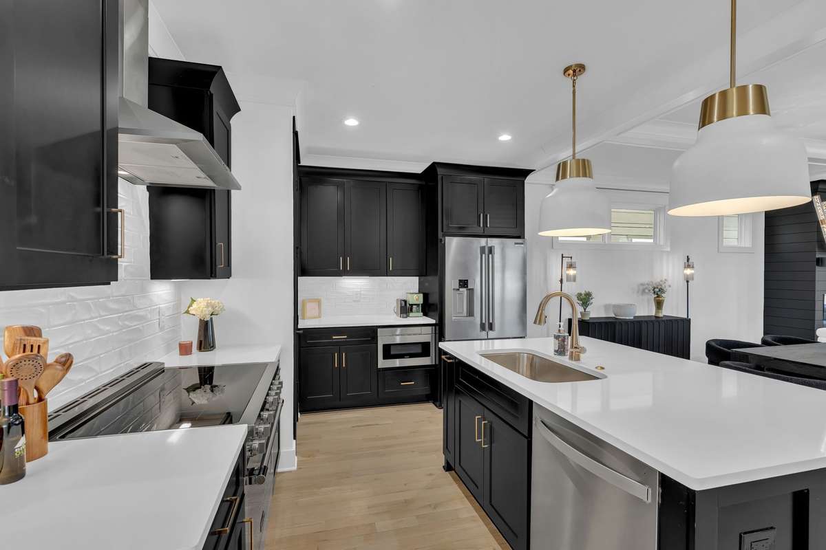 Plenty of countertop space as well as kitchen storage