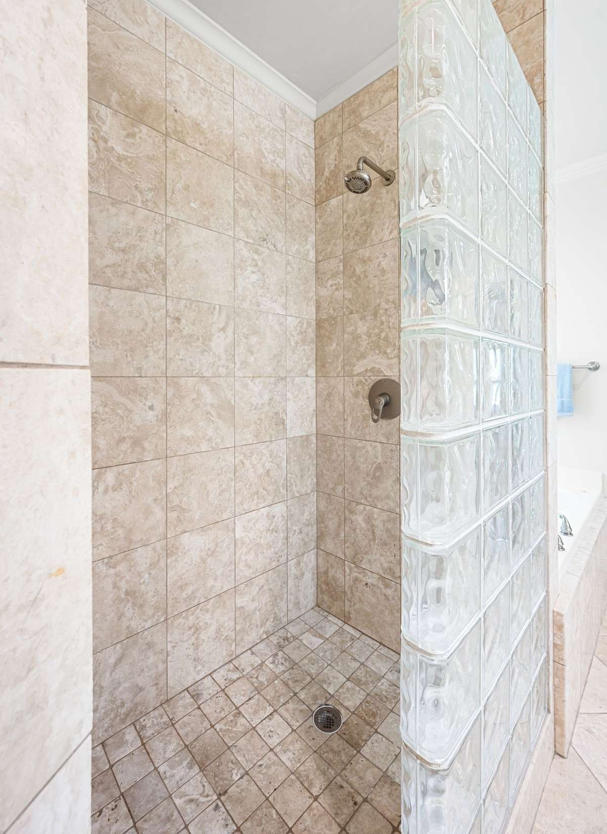 tiled shower