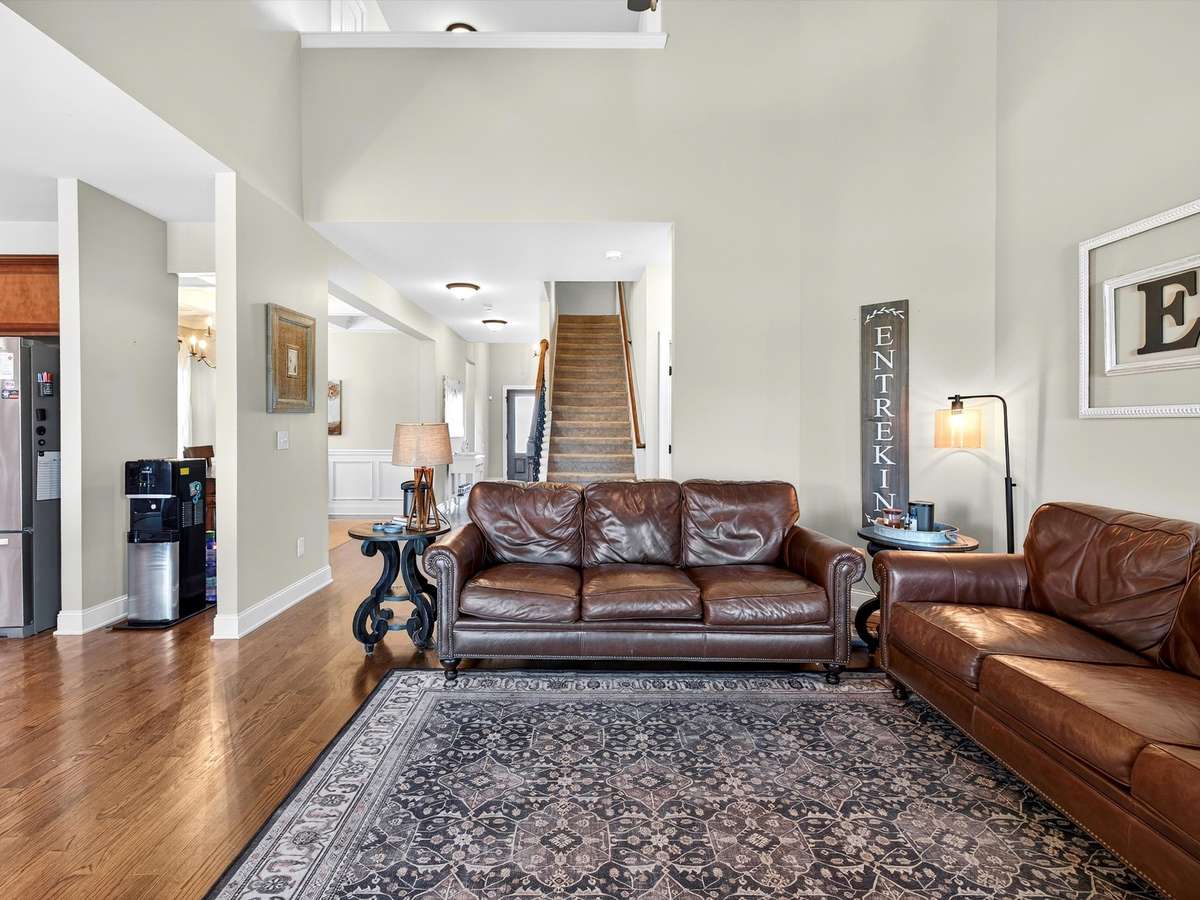Catwalk overlooks the living room and foyer areas.