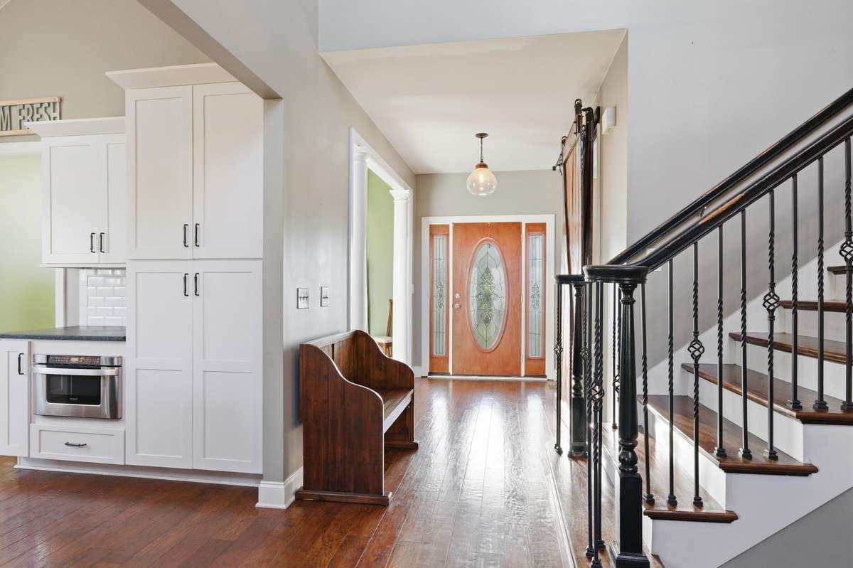 This grand entrance offers a warm and impressive welcome to your guests.