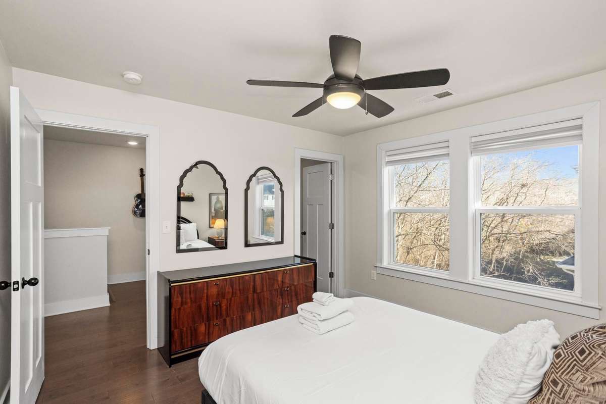 This AirBNB is by the airport. It has a music inspired theme.