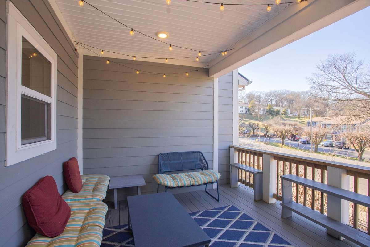 This AirBNB is by the airport. It has a music inspired theme.