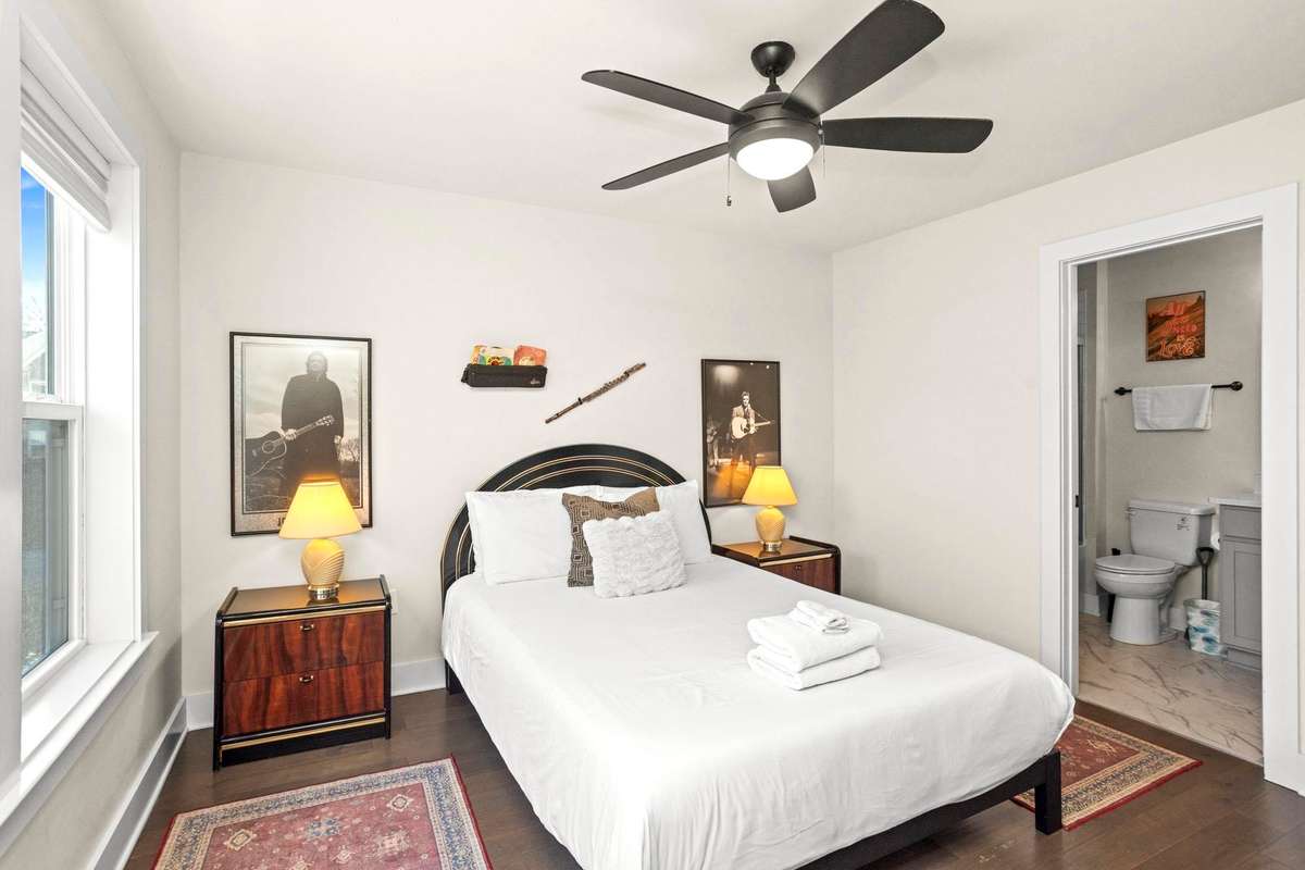 This AirBNB is by the airport. It has a music inspired theme.