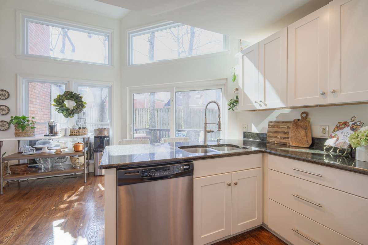 Kitchen is bathed with natural light