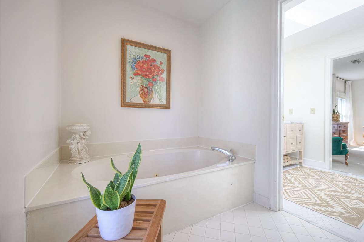 Primary bathroom soaking tub