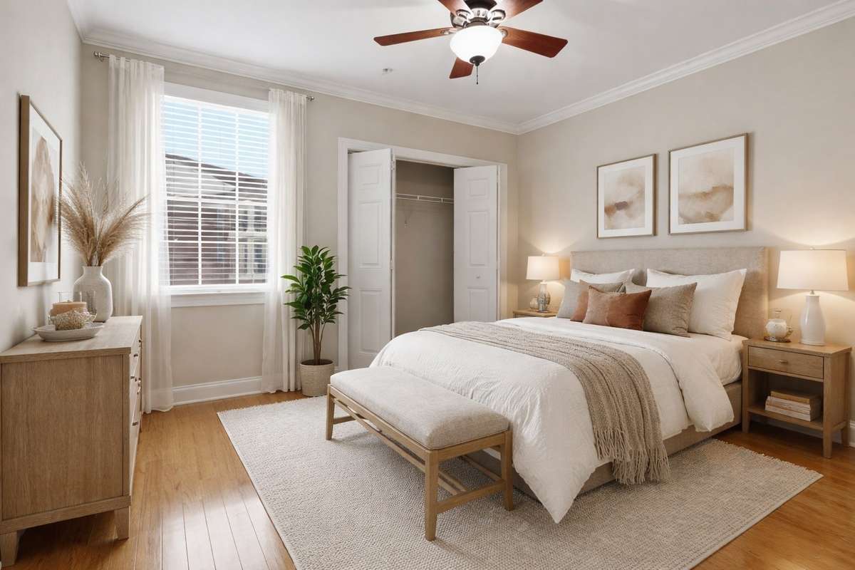 virtually staged bedroom