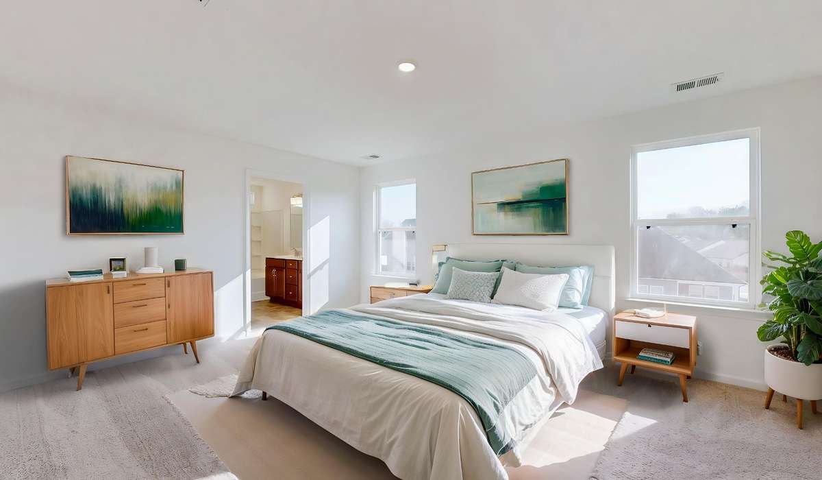 Master Bedroom with full bathroom.  Room has been virtually staged.