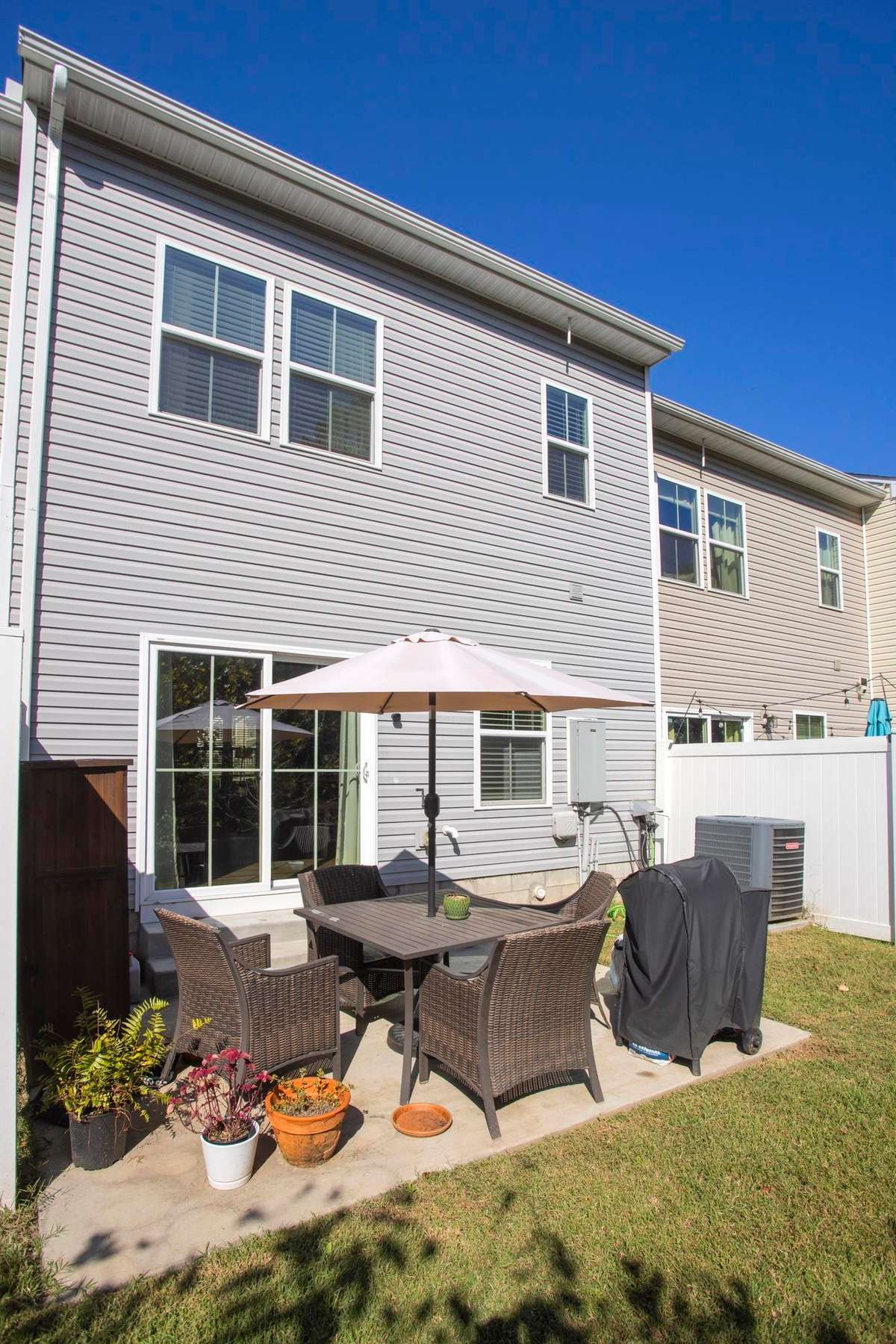 Back Patio with privacy behind.