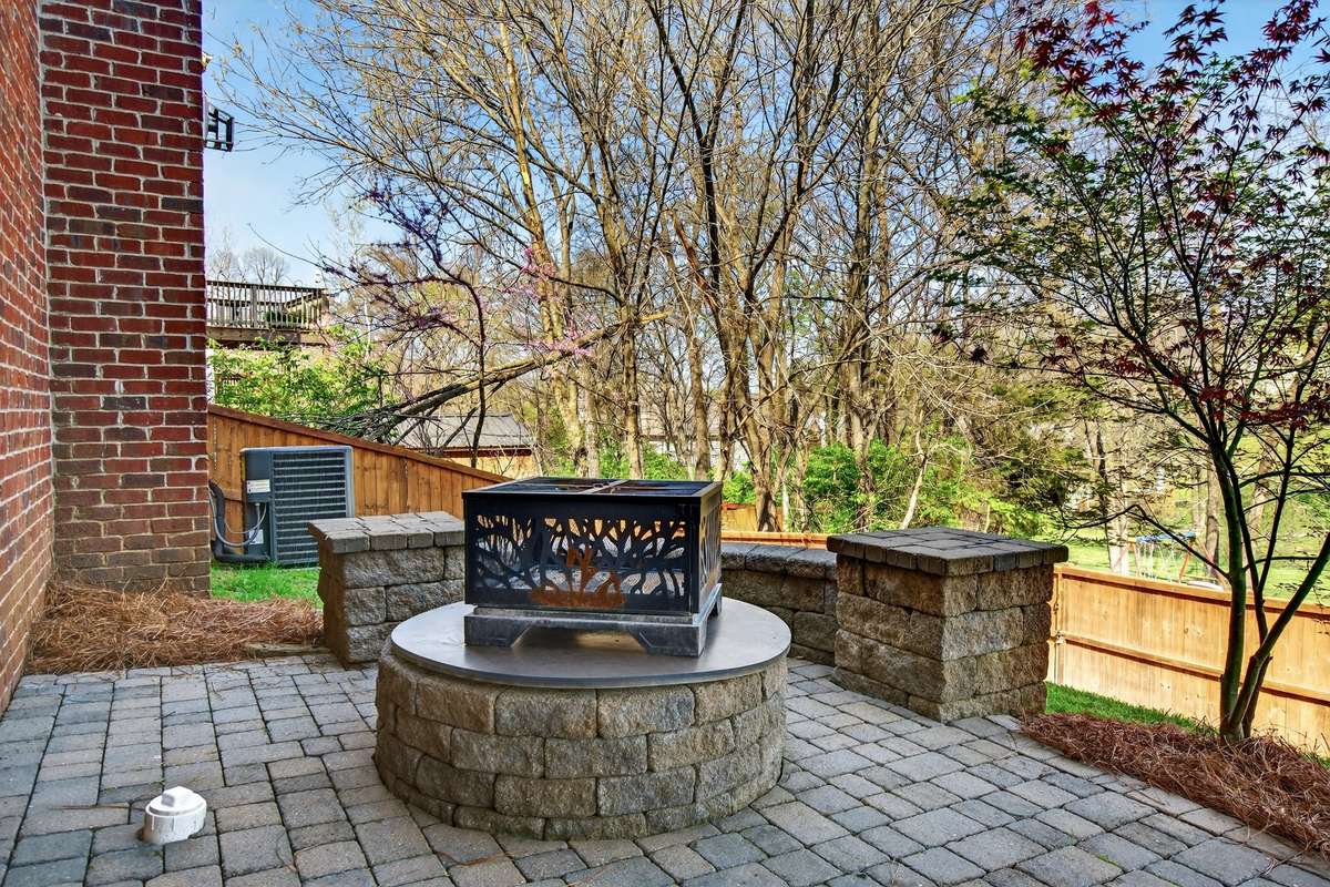 Covered patio with firepit